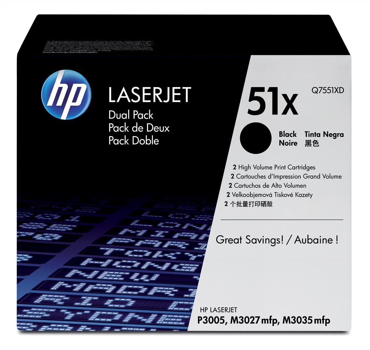 HP Q7551XD (51X) Cartouche de toner Noir authentique (TVA incluse)