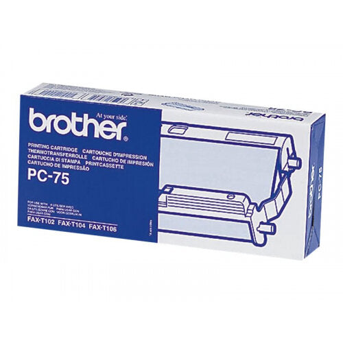 Brother PC75 (PC-75) Cartouche pour fax (cartouche + ruban) Noir authentique (TVA incluse)