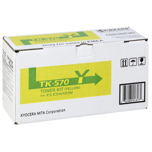 Kyocera TK-570Y (1T02HGAEU0) Cartouche de toner Jaune authentique (TVA incluse)