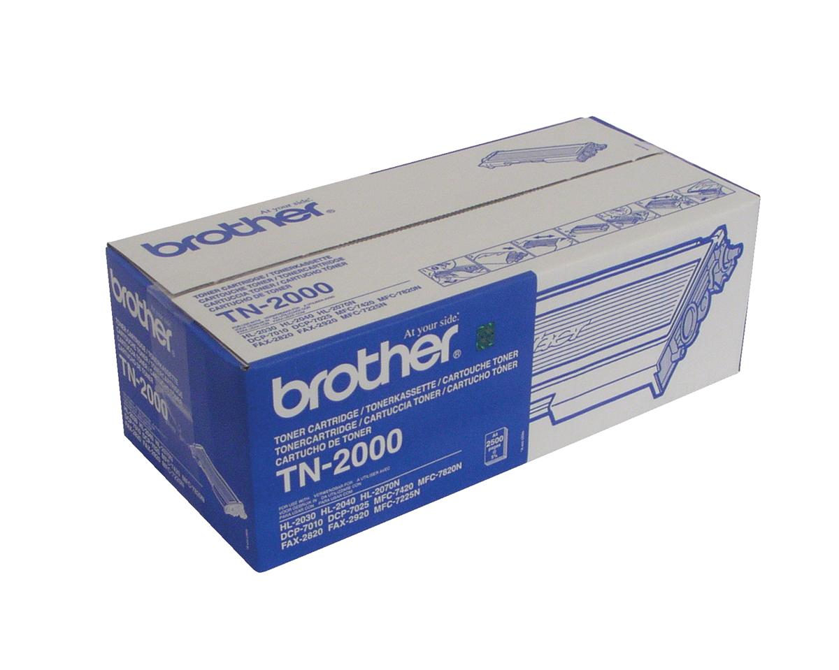 Brother TN2000 (TN-2000) Cartouche de toner Noir authentique (TVA incluse)