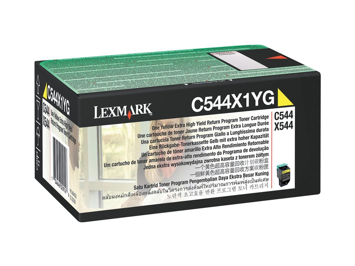 Lexmark C544X1YG Cartouche de toner Jaune authentique (TVA incluse)