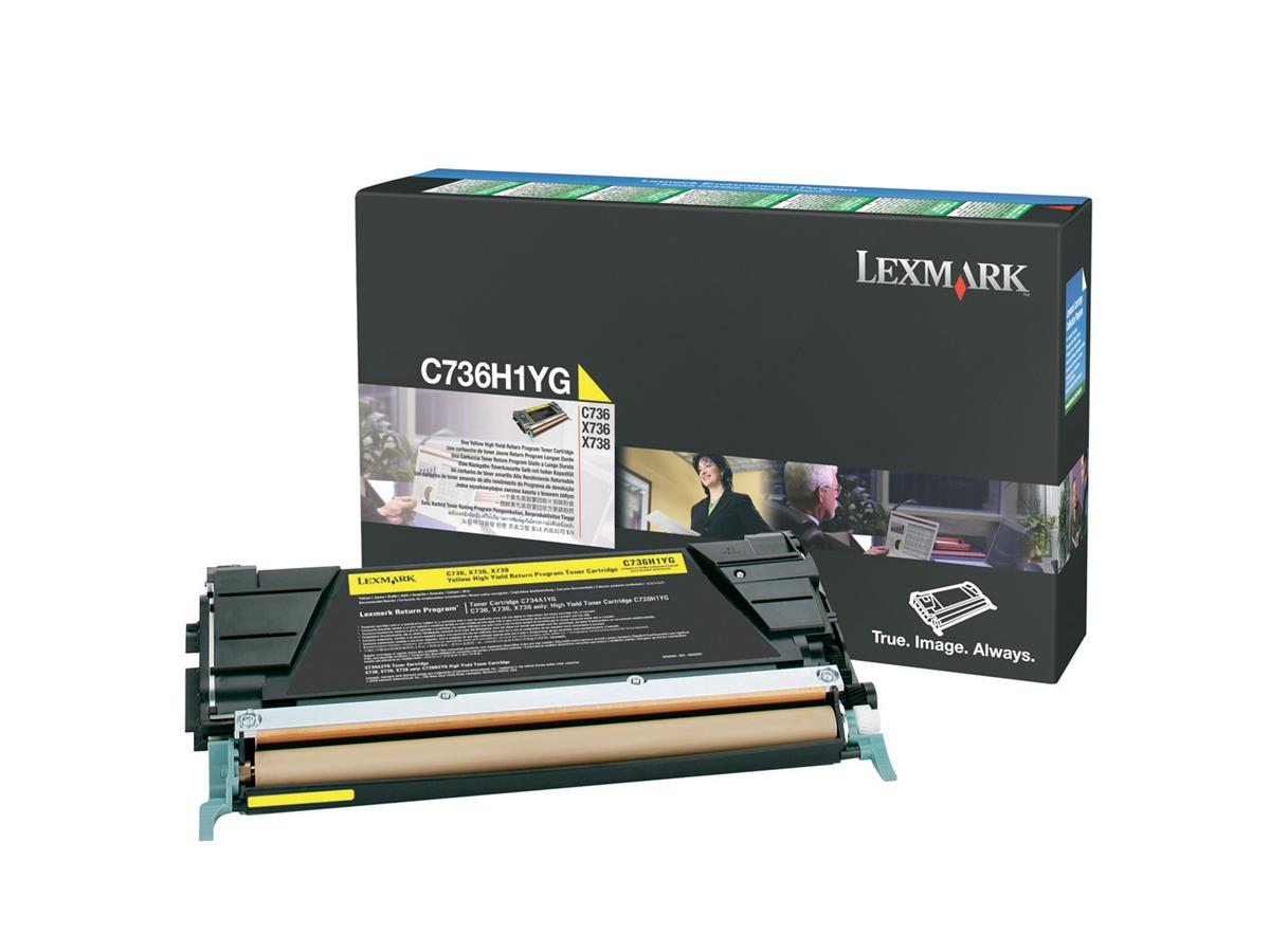 Lexmark C736H1YG Cartouche de toner Jaune authentique (TVA incluse)