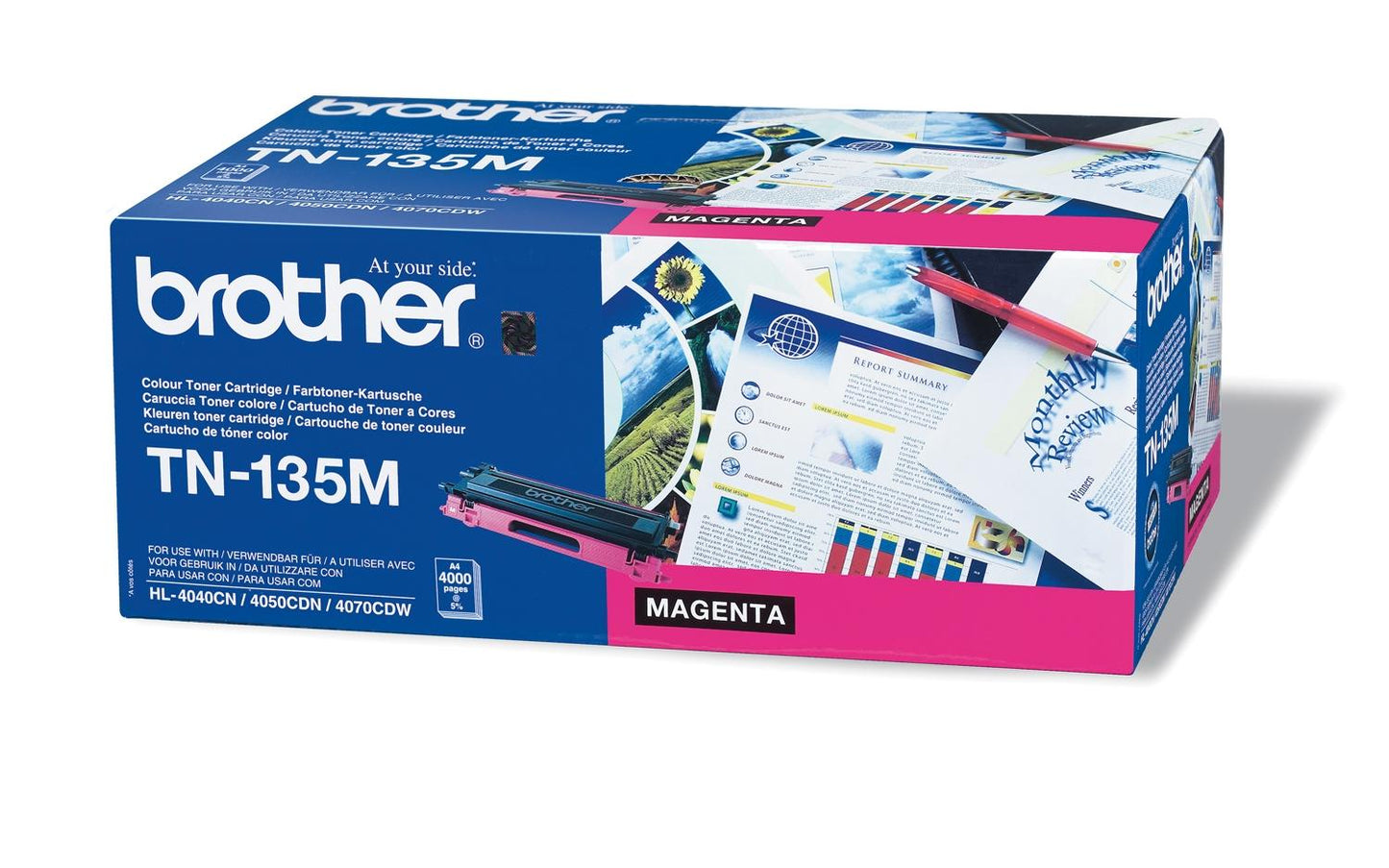 Brother TN135M (TN-135M) Cartouche de toner Magenta authentique (TVA incluse)