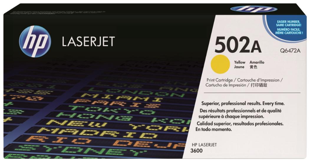 HP Q6472A (502A) Cartouche de toner Jaune authentique (TVA incluse)