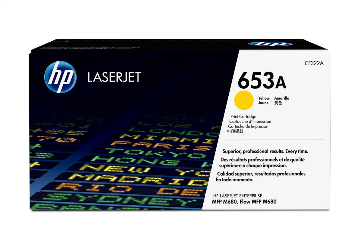 HP CF322A (653A) Cartouche de toner Jaune authentique (TVA incluse)