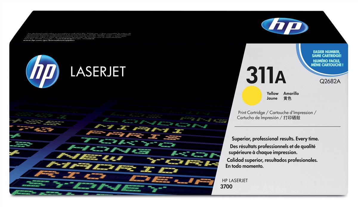 HP Q2682A (311A) Cartouche de toner Jaune authentique (TVA incluse)