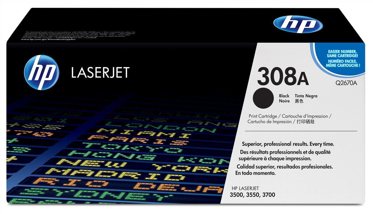 HP Q2670A (308A) Cartouche de toner Noir authentique (TVA incluse)