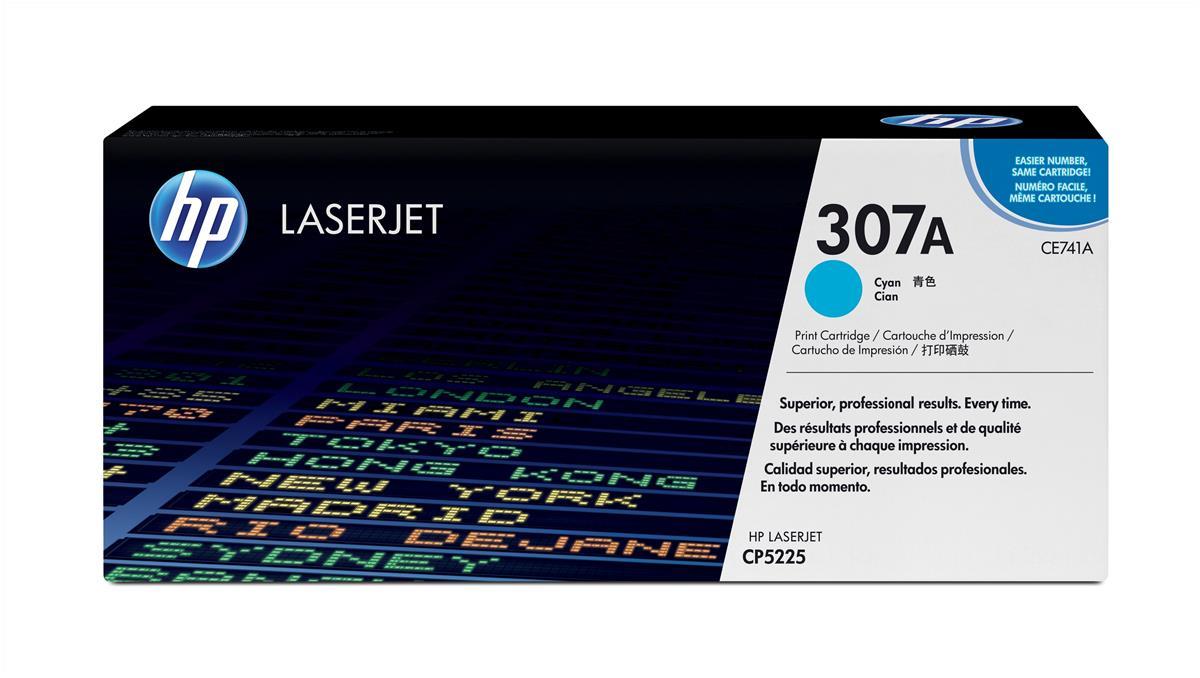 HP CE741A (307A) Cartouche de toner Cyan authentique (TVA incluse)