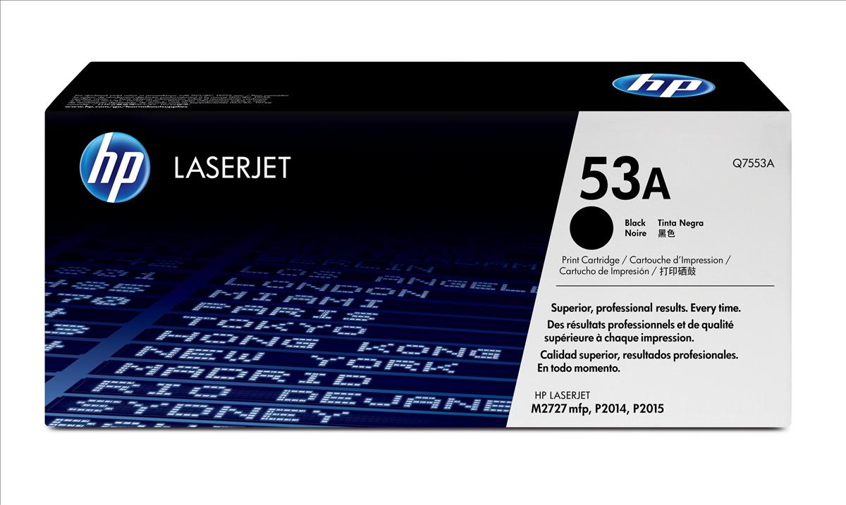 HP Q7553A (53A) Cartouche de toner Noir authentique (TVA incluse)