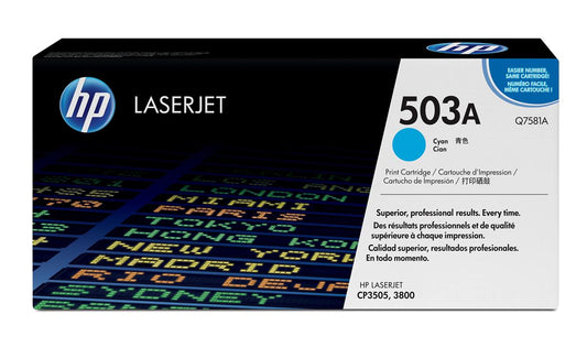 HP Q7581A (503A) Cartouche de toner Cyan authentique (TVA incluse)