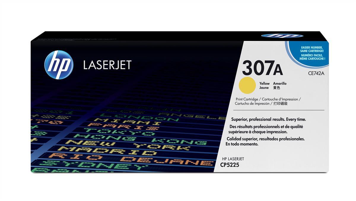 HP CE742A (307A) Cartouche de toner Jaune authentique (TVA incluse)