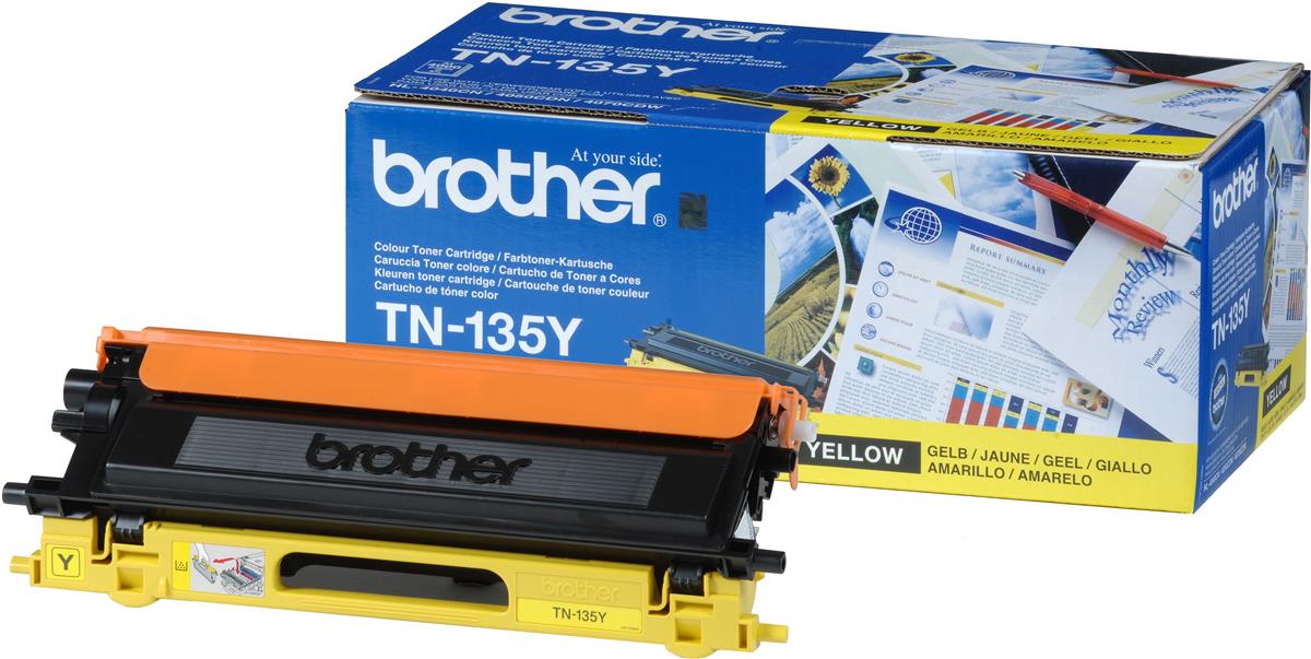 Brother TN135Y (TN-135Y) Cartouche de toner Jaune authentique (TVA incluse)