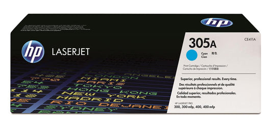 HP CE411A (305A) Cartouche de toner Cyan authentique (TVA incluse)