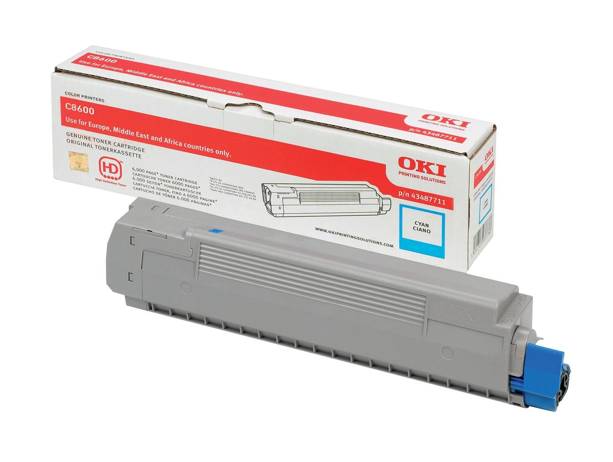 Oki 43487711 Cartouche de toner Cyan authentique (TVA incluse)