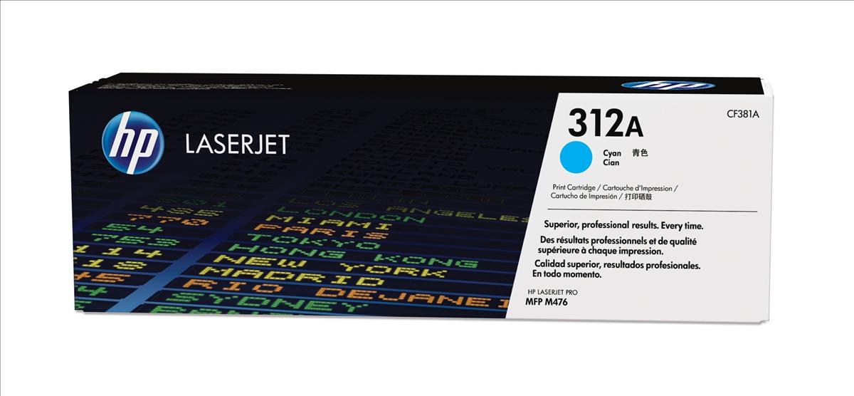 HP CF381A (312A) Cartouche de toner Cyan authentique (TVA incluse)