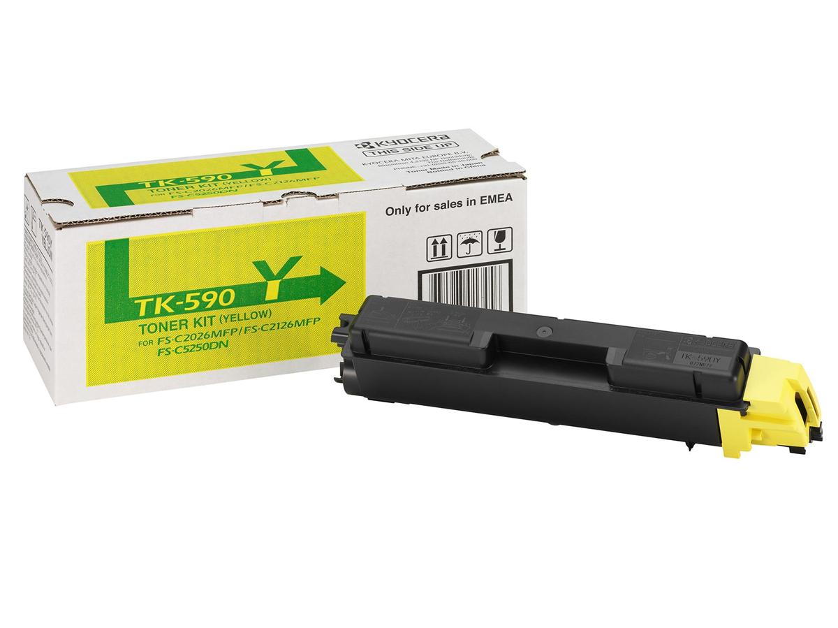 Kyocera TK-590Y (1T02KVANL0) Cartouche de toner Jaune authentique (TVA incluse)