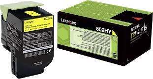 Lexmark 80C2HY0 (802HY) (802HY) Cartouche de toner Jaune authentique (TVA incluse)