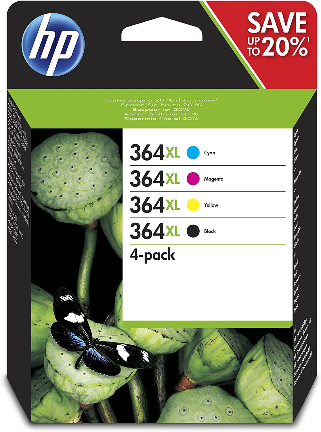 HP 364XL N9J74AE Multipack CMYK, cartouche d'encre authentique, haute capacité - (TVA incluse)