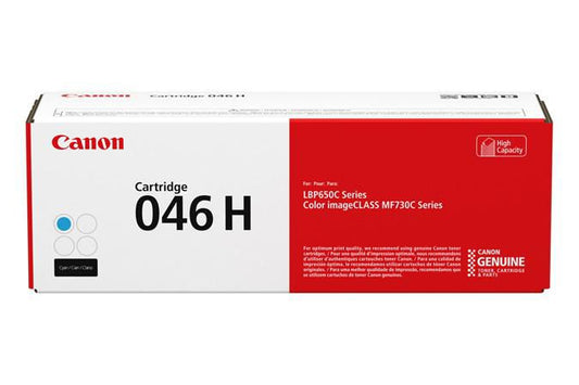 Canon 046H C (1253C002) Cartouche de toner Cyan authentique (TVA incluse)