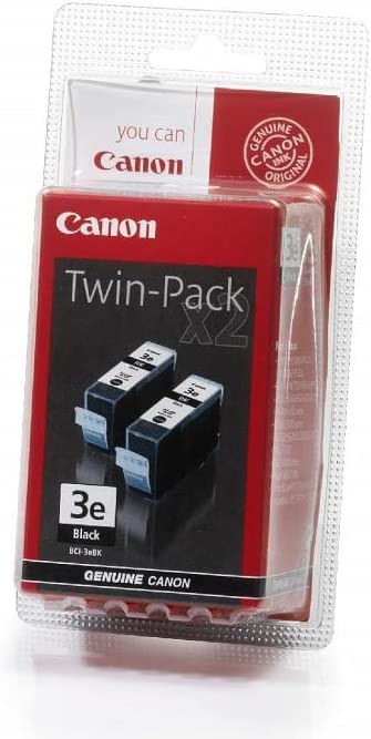 Canon BCI-3eBK pack de 2 noir, cartouche d'encre authentique - (TVA incluse)