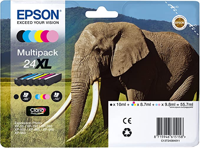 Epson 24XL Multipack cartouche d'encre authentique 6 couleurs (TVA incluse)