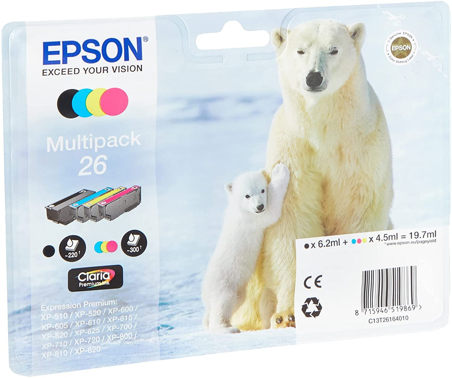 Epson 26 Multipack C13T26164010 cartouche d'encre authentique CMYK (TVA incluse)