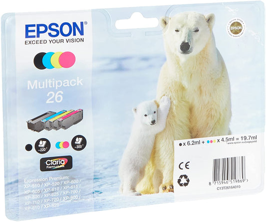 Epson 26 Multipack C13T26164010 cartouche d'encre authentique CMYK (TVA incluse)