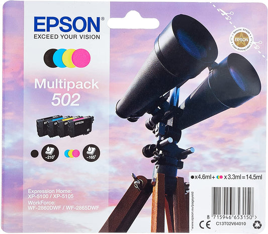 Epson 502 Multipack cartouche d'encre authentique CMYK (TVA incluse)