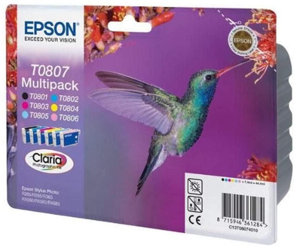 Epson T0807 Multipack cartouche d'encre authentique 6 couleurs (TVA incluse)