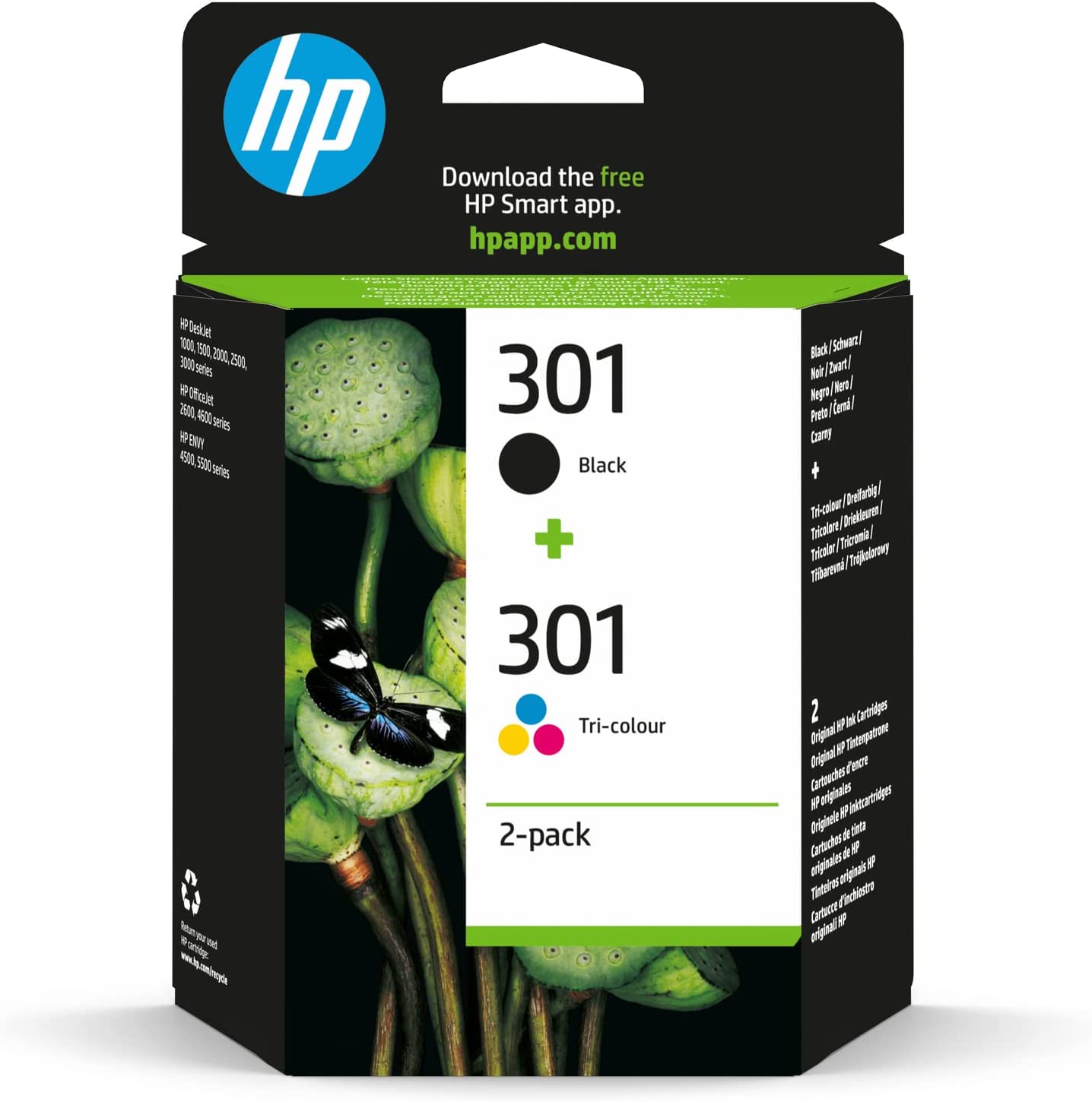 HP 301 N9J72AE cartouche d'encre noire et tricolore (TVA incluse)