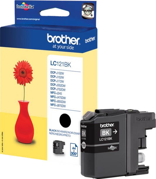 Brother LC121BK encre noir, cartouche d'encre authentique - (TVA incluse)