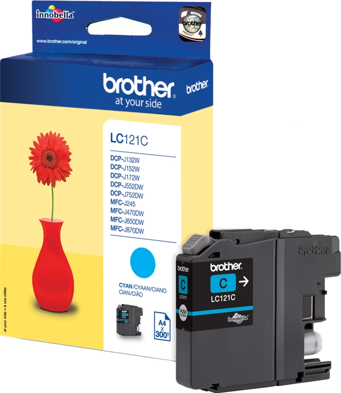 Brother LC121C encre Cyan, cartouche d'encre authentique - (TVA incluse)