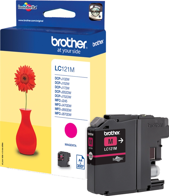 Brother LC121M encre Magenta, cartouche d'encre authentique - (TVA incluse)