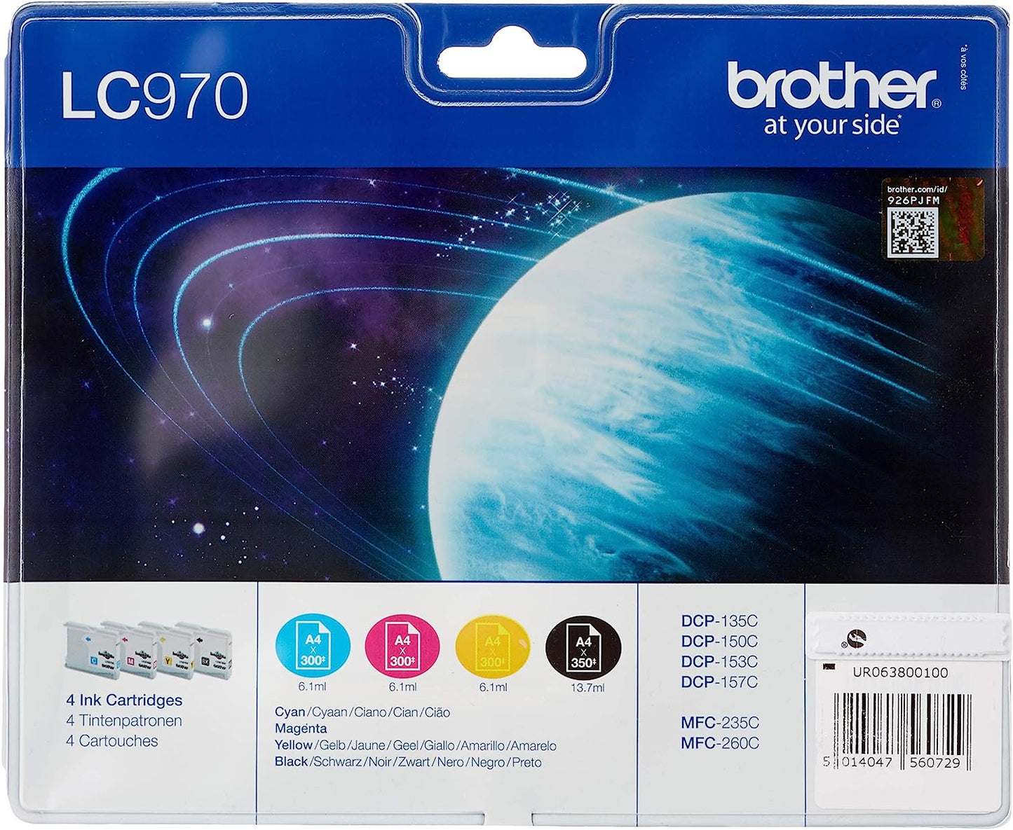 Brother LC970 Value Pack Cartouche d'encre noire/cyan/magenta/jaune LC970VALBP (TVA incluse)