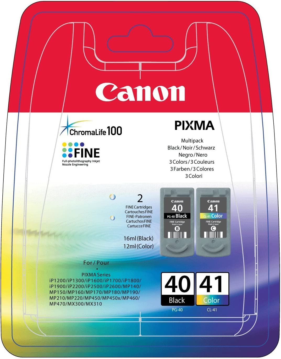 Canon PG-40 CL-41 Twin Pack Cartouche d'encre noire et couleur (TVA incluse)