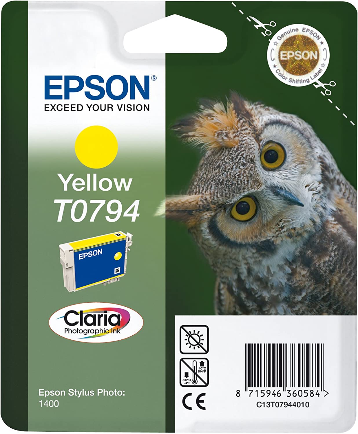 Epson T0794 Jaune cartouche d'encre authentique (TVA incluse)