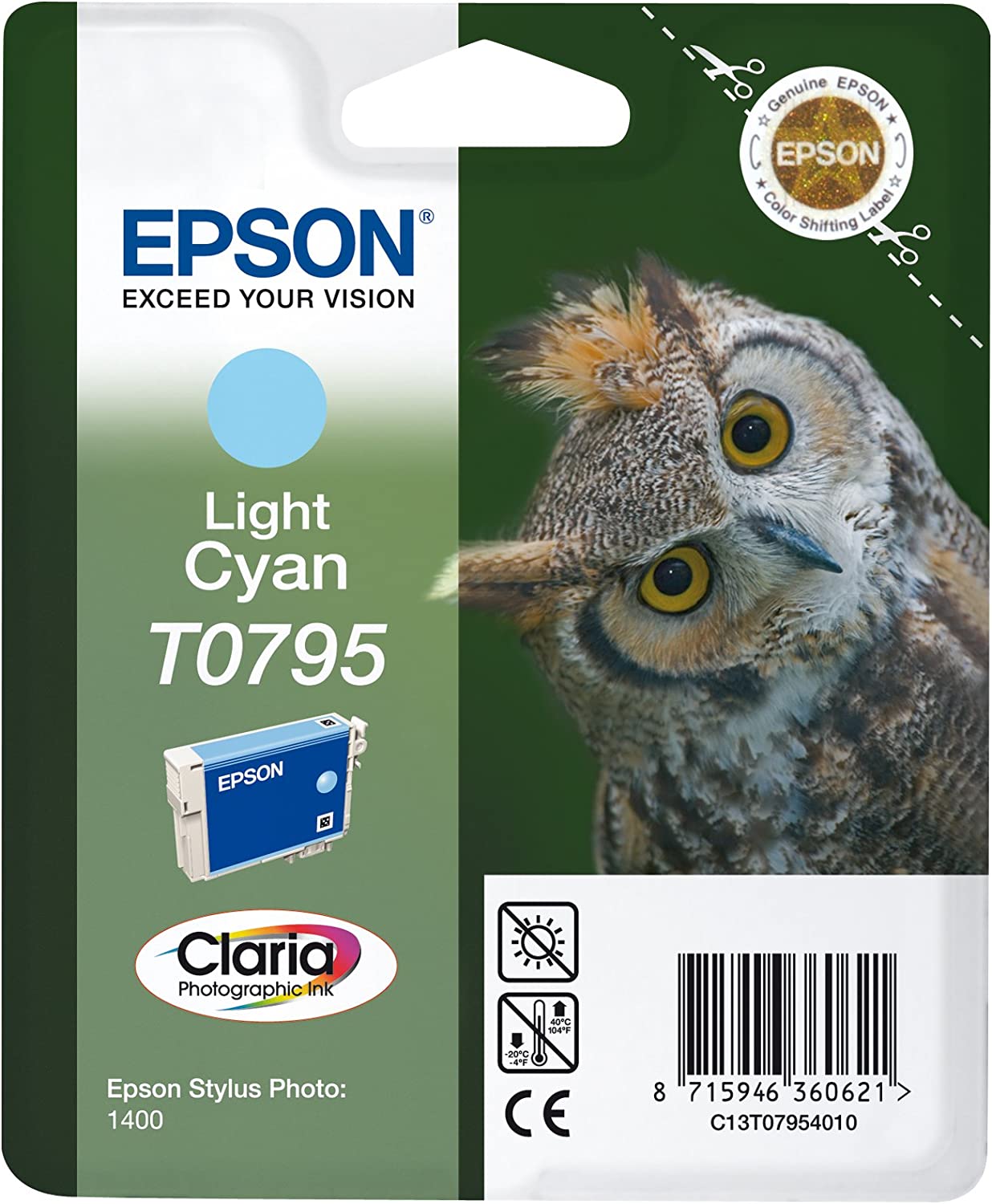 Epson T0795 Cyan clair cartouche d'encre authentique (TVA incluse)