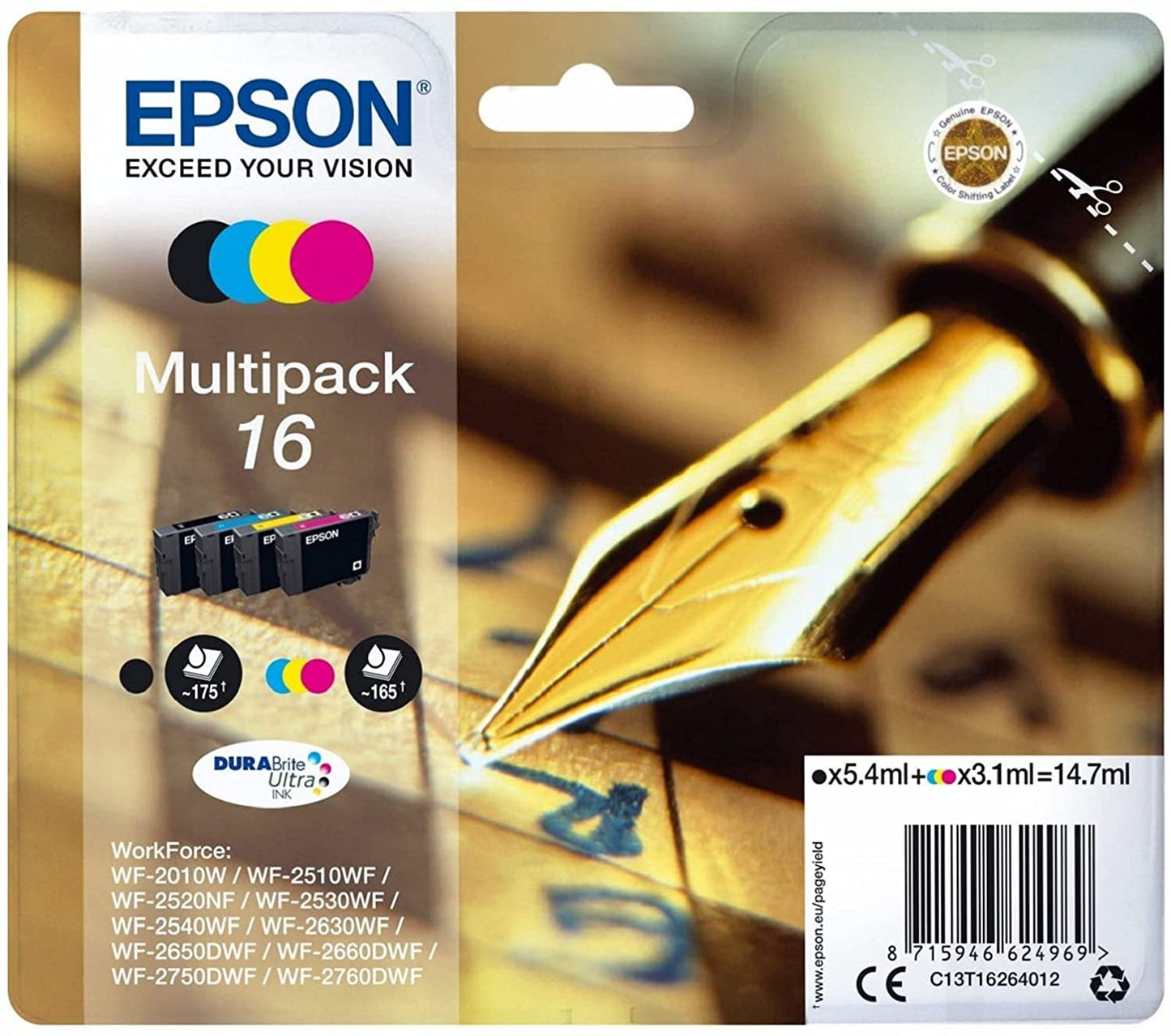 Epson 16 Multipack cartouche d'encre authentique CMYK (TVA incluse)